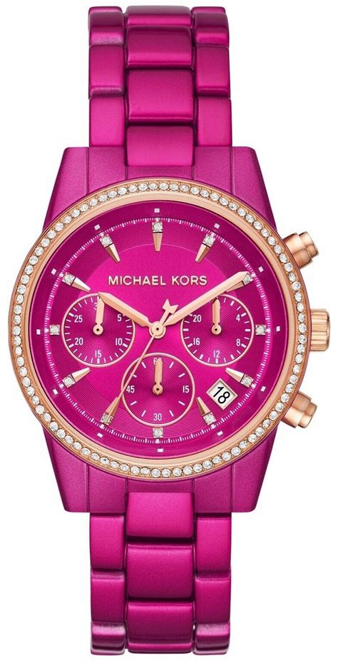 michael kors rose gold and pink watch|Michael Kors ritz chronograph.